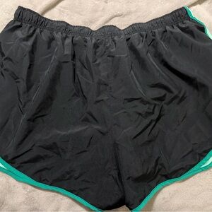 Nike Black and Green Athletic Shorts
